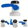 1pc Tank adapter Black cap Blue handle Butterfly Coarse Connection IBC PE S60x6 Thread Valve With fixed union nut