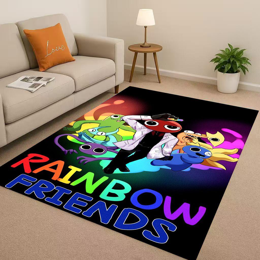 3D R Rainbow Friends Game Cartoon Living Room Non Slip Area Rug Carpet for Bedroom Playroom Sofa,Easy Clean Home Decor Doormat