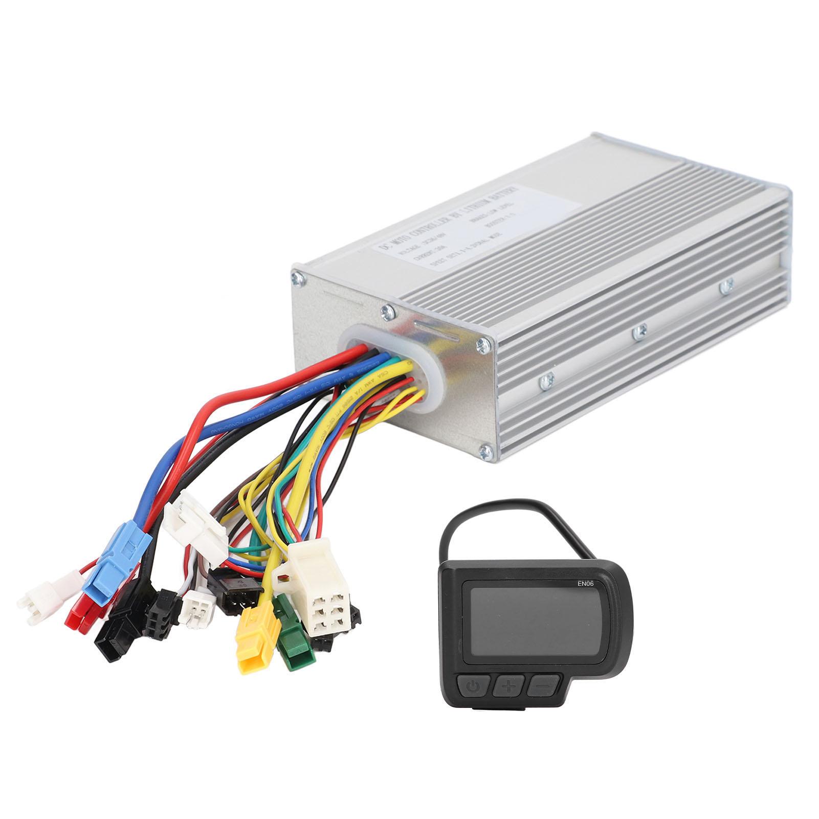Electric Bike Brushless Motor Controller 36V 48V LCD Display 30A 12 Tube Controller with Battery Speed Display USB Interface