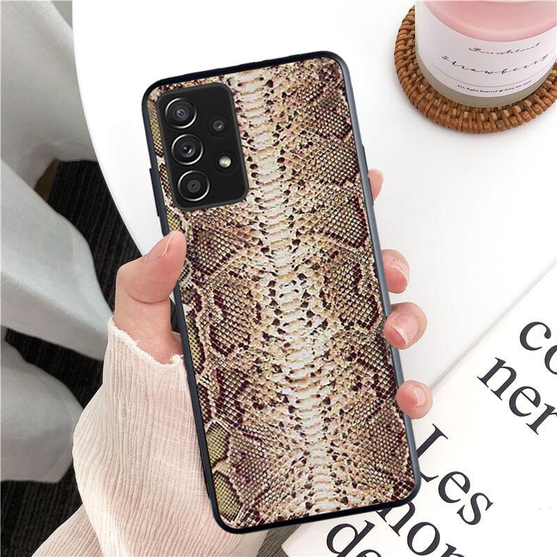 Etui na telefon ze skóry węża do Samsung Galaxy A13 A22 A12 A32 A71 A11 A21S A33 A52 A72 A51 A50 A70 A31 M31
