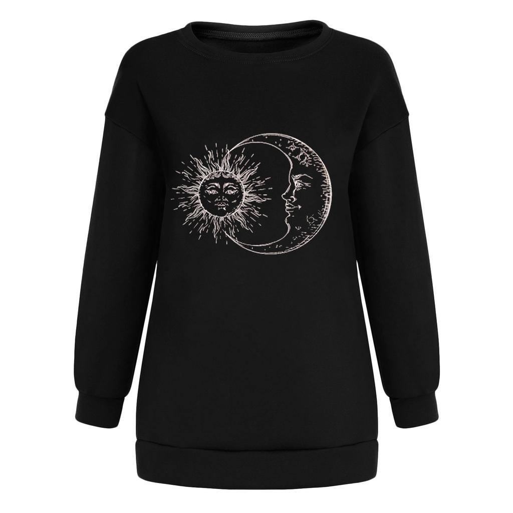 Women's Casual Sun  Printing Long Sleeve Sweatshirt Pullover Blouse Tops