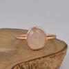 Rose Chalcedony Ring, Pink Gemstone Solitaire Ring, Rose Gold Plated 925 Sterling Silver, Minimalist Everyday Fine Jewelry