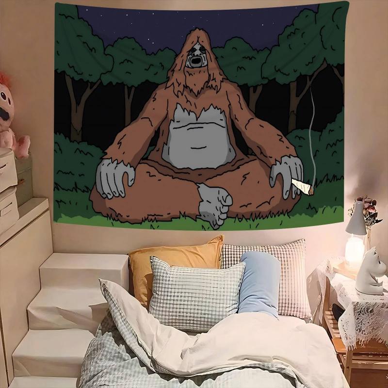 VIKAMA Leuke Bigfoot Monster Wandkleed Binnen Wanddecoratie Woonkamer En Slaapkamer Woondecoratie