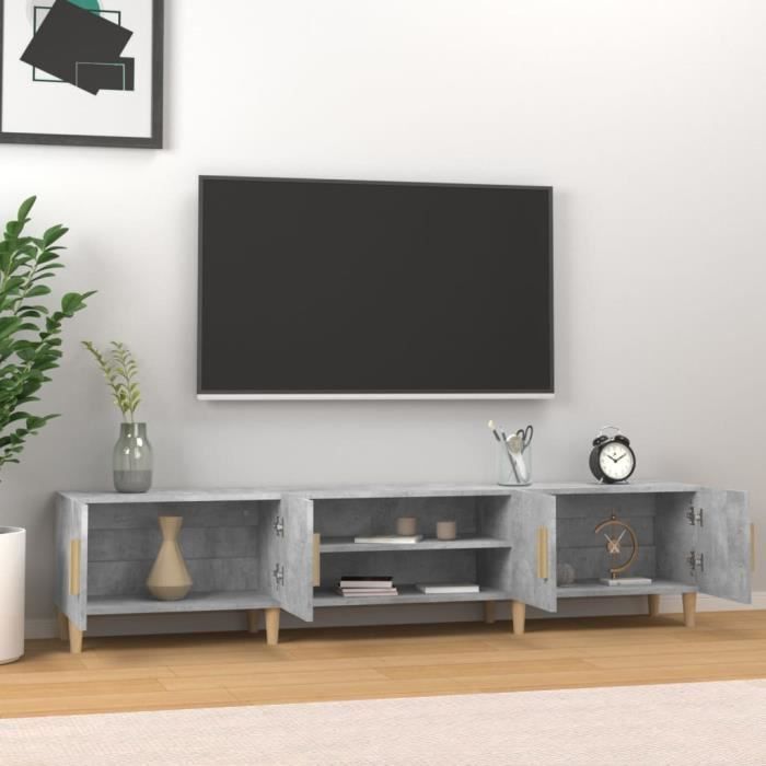 VidaXL Meuble TV gris béton 180x31,5x40 cm bois d'ingénierie 816260
