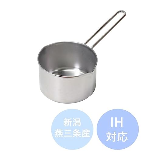 Pearl Metal Milk Pan, 13cm, Induction Compatible, Stainless Steel, Dishwasher Safe, Made in Japan, Days Kitchen, Tsubame-Sanjo, Niigata, HC-40