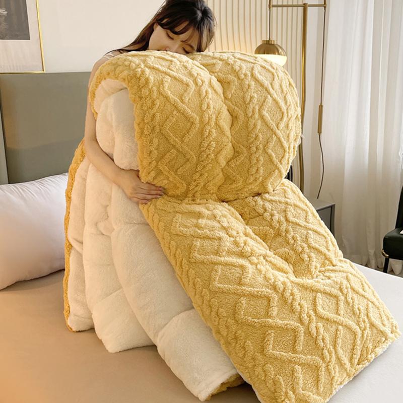 Blanket for Bed Super Thick Warm Comforter For Winter Polyester Sherpa Weighted Blanekts Warm Quilted Comforters Edredones