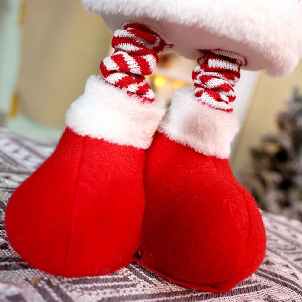 Knitted Style Christmas Telescopic Doll Standing Posture Christmas Ornament  Wall Decoration
