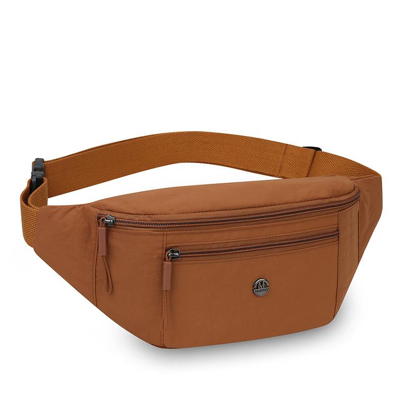 Solid Color Women's Chest Bag Nylon Lightweight Shoulder Crossbody Bag Outdoor Sports Cycling Mobile Phone Waist Bag