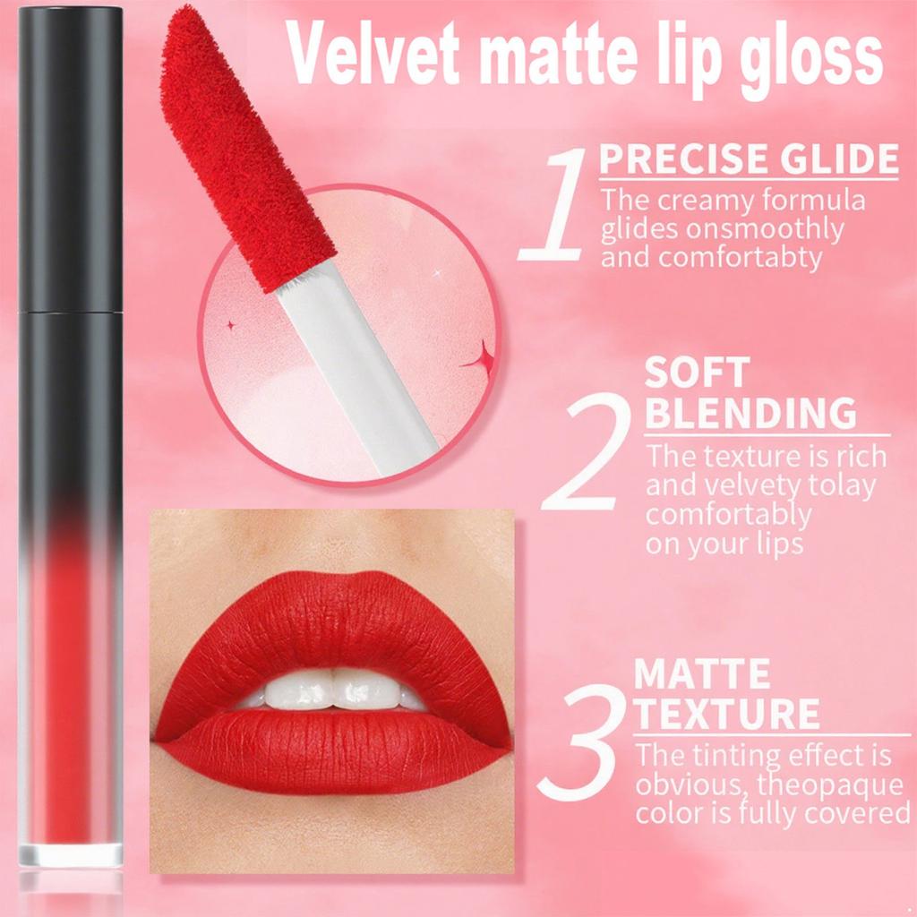1-delige fluweelmatte lippenstift Rijk gekleurd Lichtgewicht Comfortabel om te dragen Niet-uitdrogende lipgloss Levendige tinten voor dagelijks gebruik of Halloween