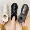 Women's 2025 Winter Fleece-Lined Leather and Fur Snow Boots with Cotton, Cold-Proof Ankle Boots