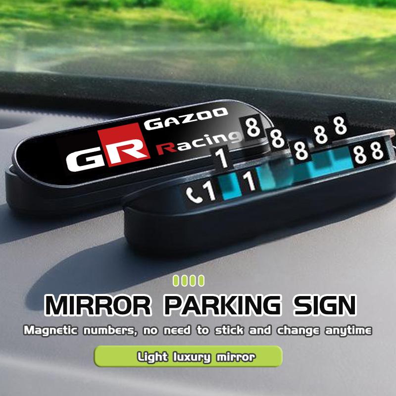 Mirror Surface Car Temporary Parking Plate Stop Signs Phone Number Plates For S2 Yaris Corolla Rav4 GR Auris Cruiser Prius JH2