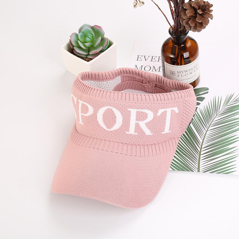 Knitted Empty Cap Summer Alphabet Outdoor Sports Cycling Visor Dew Ponytail Cap Fashion Trend