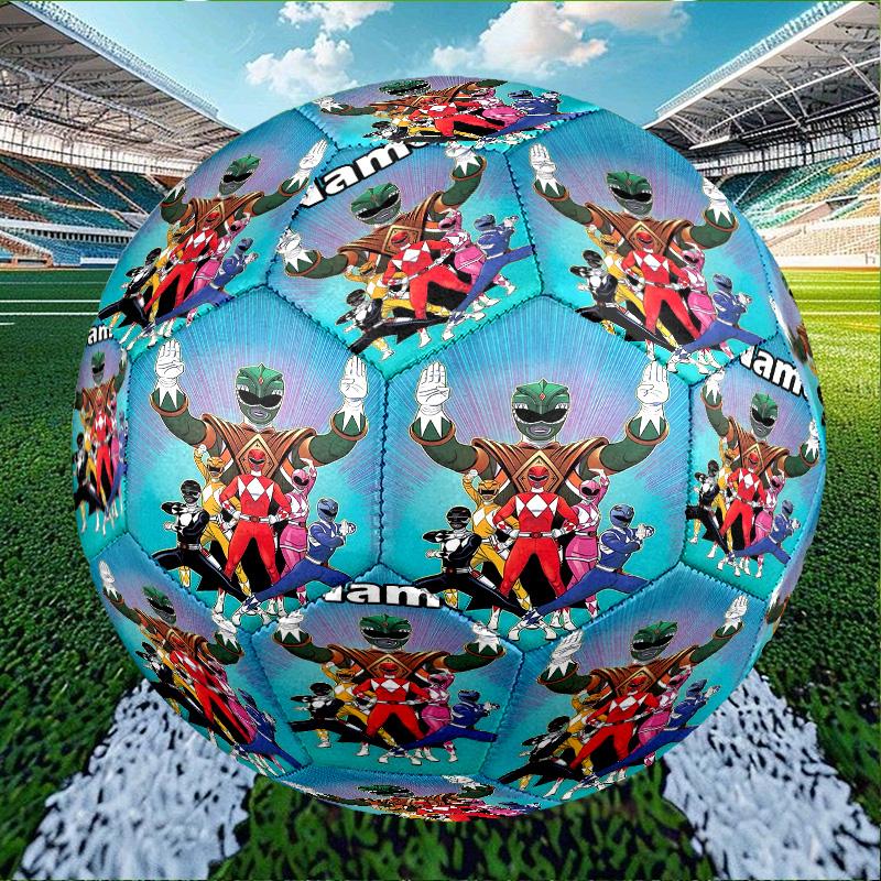 Custom Name Personalized Mighty Morphin Power Rangers-A Print Size 5 Soccer Ball Training & Match Football, for Team, Kicking, Gift for Football Enthu