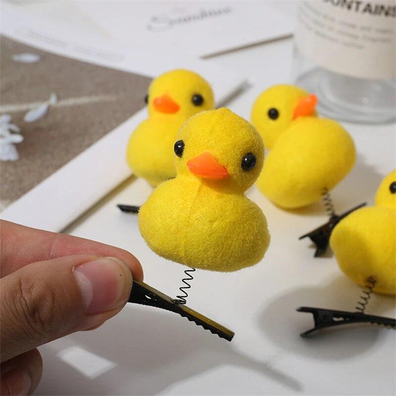 1/10PCS Little Yellow Duck Hairpin Side Clips Women Girls Cute Little Dog Chicken Rabbit Hair Clip Headwear Hair Accessories