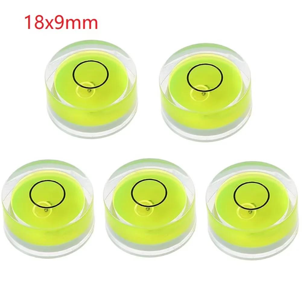 5pcs Mini None-Electronic Round Accuracy Bubble Level Bullseye Instrument Horizontal Precision Bubble Level Measuring Tool