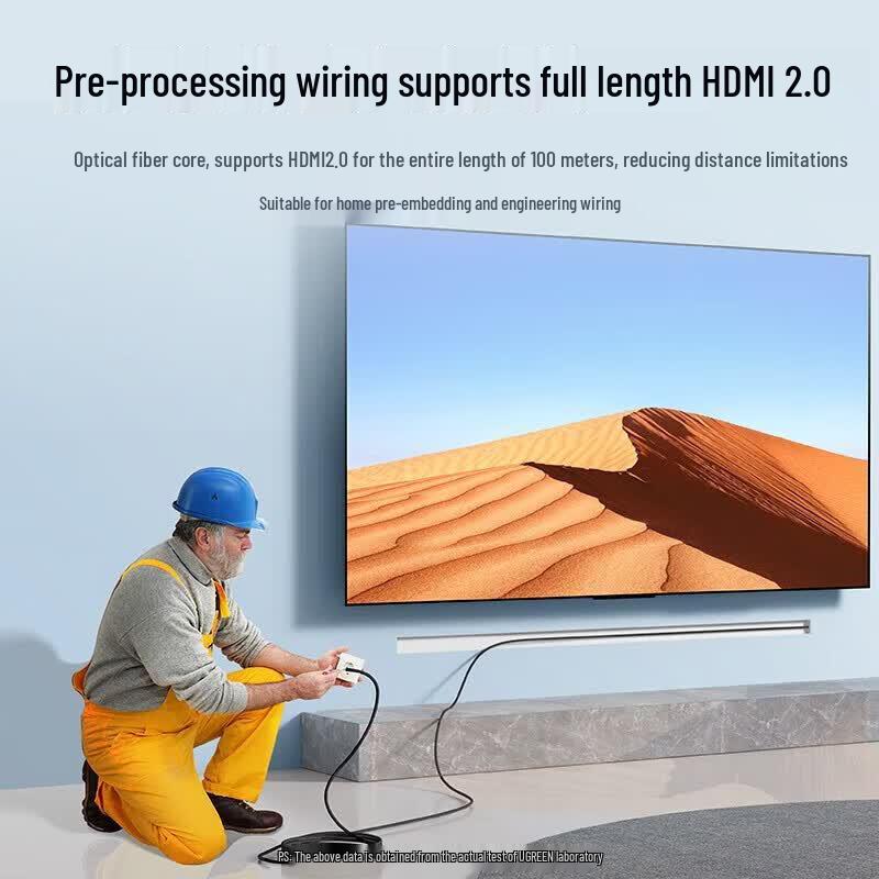UGREEN HDMI 2.0 Zinc Alloy Optical Fiber Cable CN plug (adapter included)