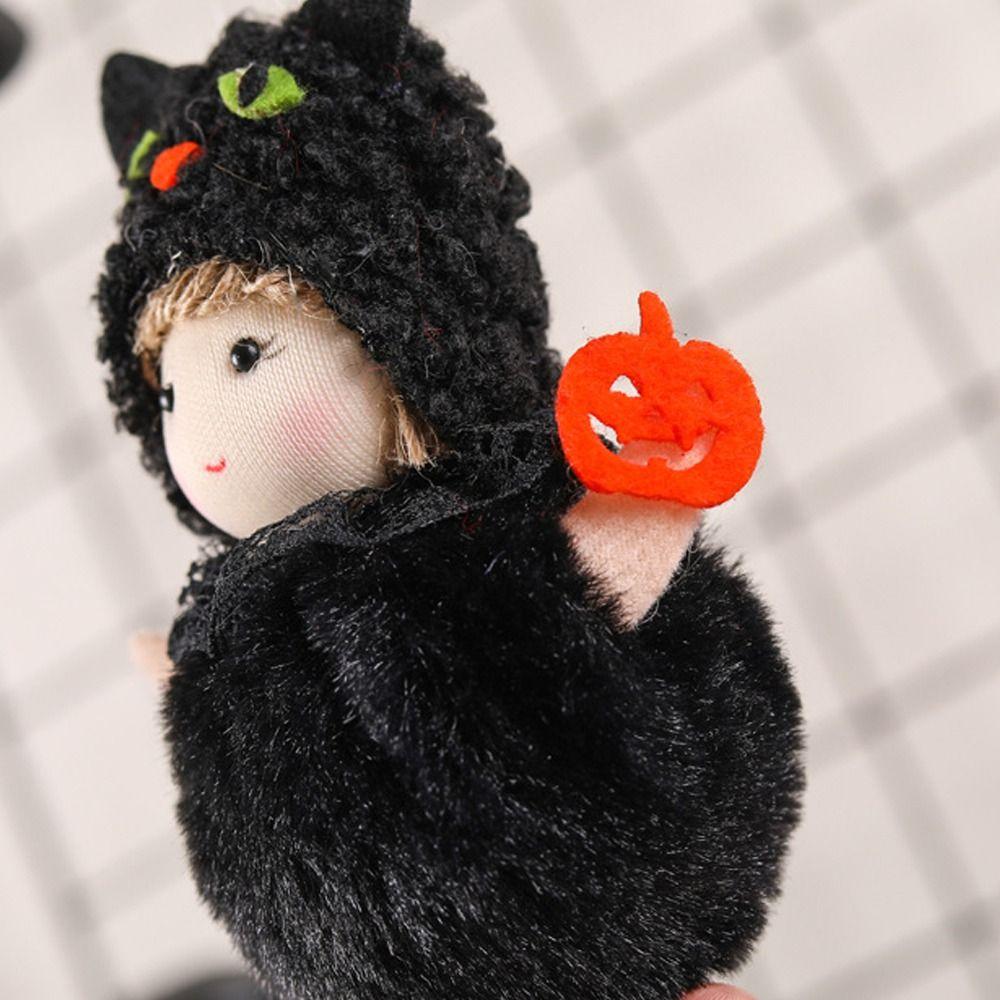 Scary Witch Black Cat Hanging Decoration Plush Halloween Witch Pendant  Holiday Decor