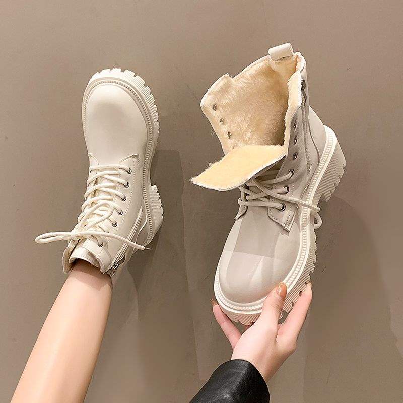 Skinny Martin boots women's 2025 autumn and winter new thick-soled heightening tide casual versatile British style handsome short boots