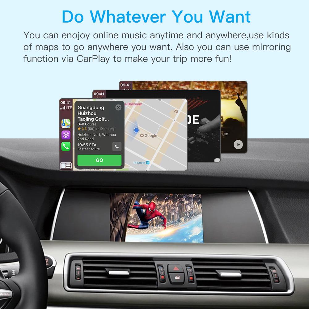 AUTOABC Wireless CarPlay Android Auto For BMW 5 Series F10 F11 2012-2017 CIC NBT Radio Multimedia Playback Airplay Navigation