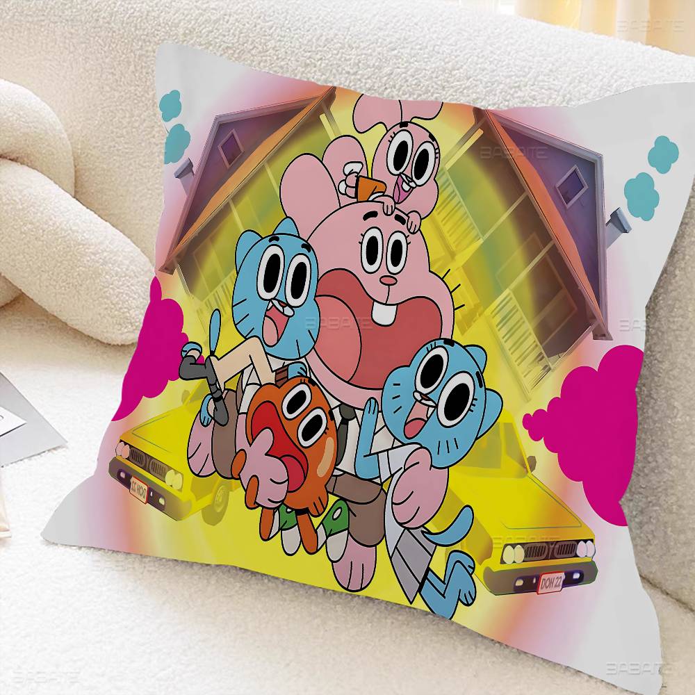 Amazing World of Gumball Personalized Pillow Dust Cover Bedroom Kids Party Decoration Pillowcase Birthday Children Gift