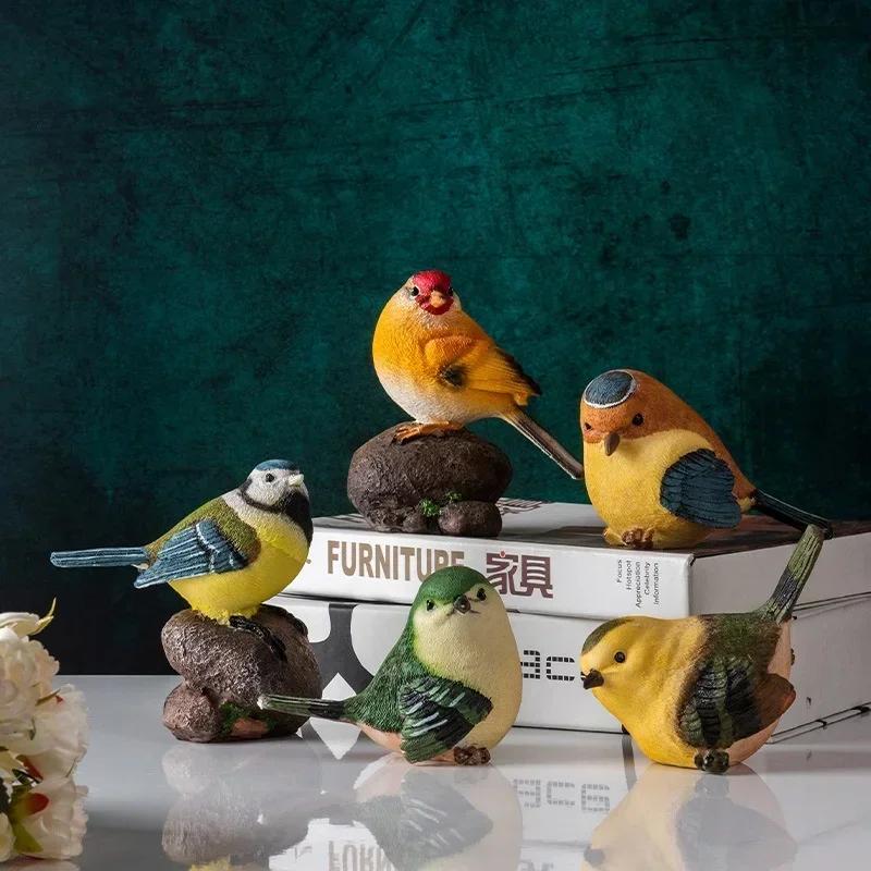 Garden Bird Figurines Outdoor Ornaments The Yard Art Resin Gifts Sculptures Home Decoration.