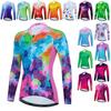 Colorful Cycling Jersey Long Sleeve Women Pro Team Bicycle Cycling Clothing Autumn Mountain Bike Jersey Breathable Cycling Shirt