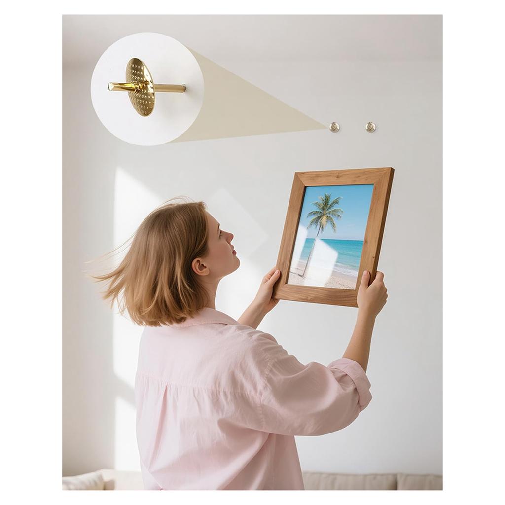 2025+ 80 Pcs Picture Hanging Kit, Assorted Sizes, Gold Hooks for Wall Art and Mirrors