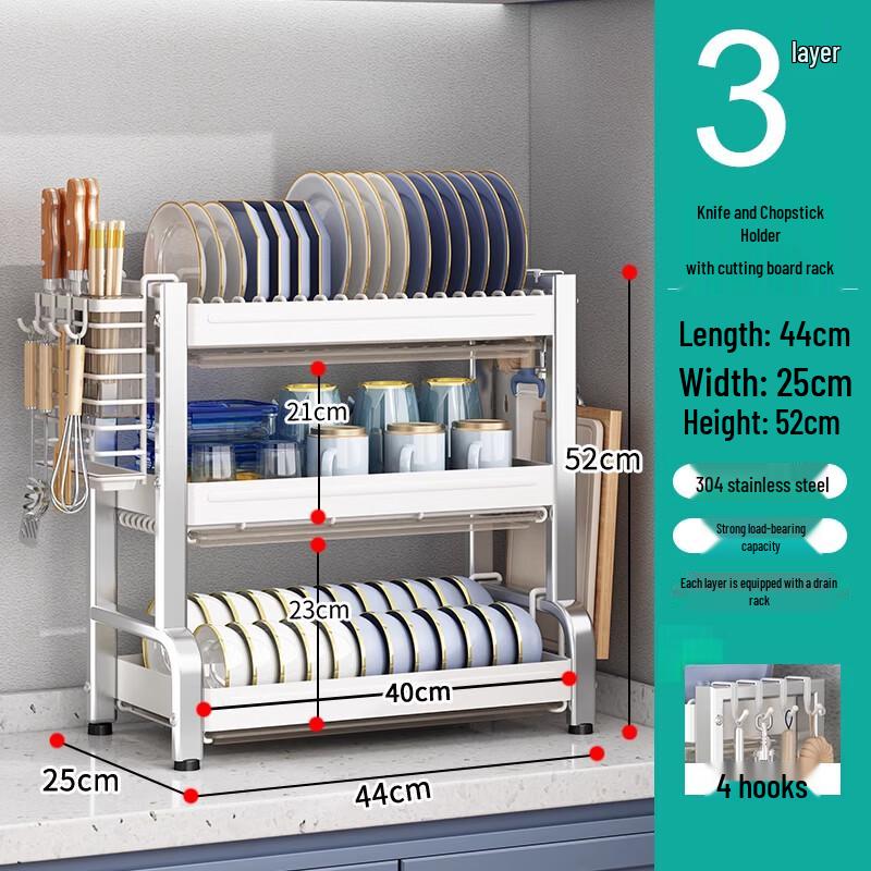 

3-Tier Aluminum Alloy Dish Drying Rack