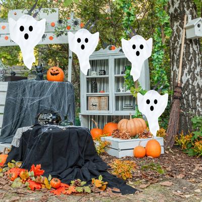 Halloween Spö Vindsocka Flagga Hängande Dekoration 3D Vindsocka Streamer Vit Flygande Spö för Hem Gård Uteplats Utomhusdekor