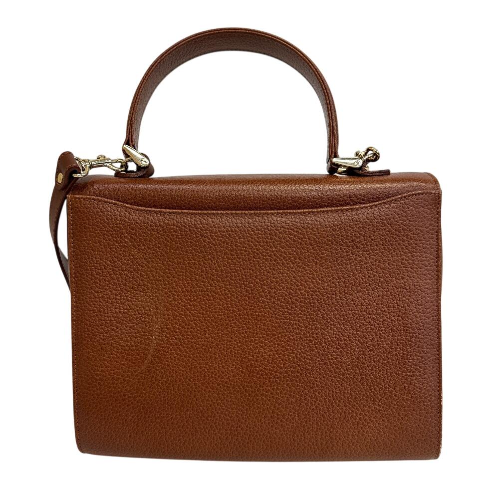 Burberrys 2-Wege Vintage V-Leder Umhängetasche Braunes Leder Gebraucht