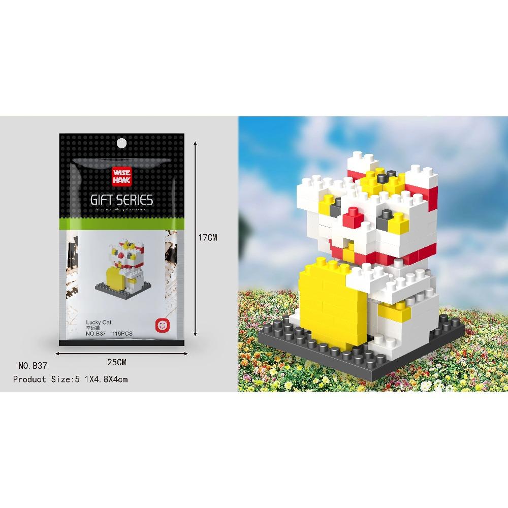 Mini Building Blocks 3D Animal Diamond Model Micro Bricks Dog Cat Bird Moose Wolf Panda Macaw Toys For Children Birthday Gifts