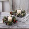 Christmas Candle Rings Wreath Wine Bottle Wreath Decoration for Christmas Front Door Window Chair Wall Decoration