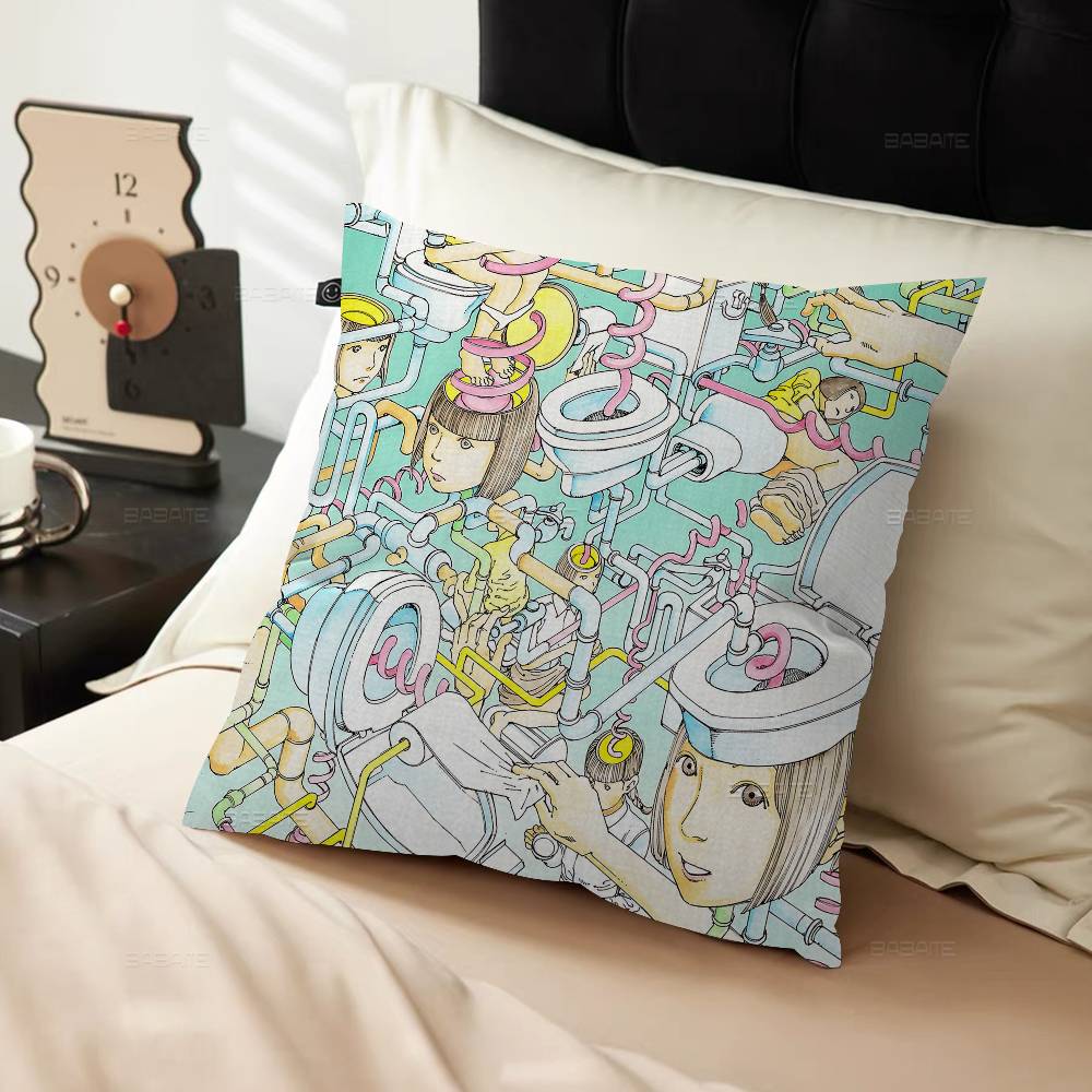 Shintaro Kago Art Horror Pillow Gifts Home Office Furnishings Bedroom Sofa Car Cushion Cover case 45x45cm