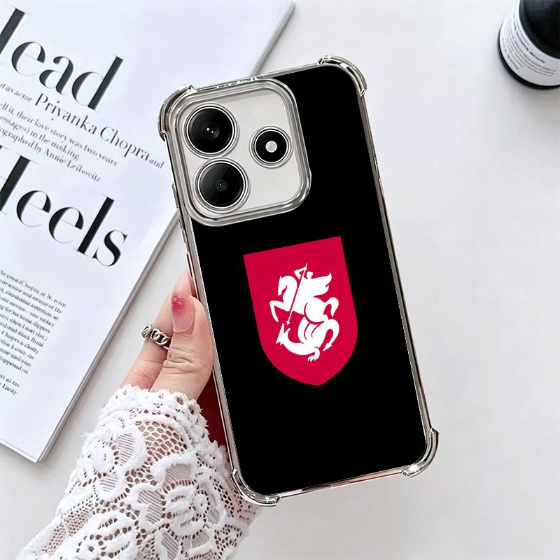 Georgia Passport Flag Plating Phone Case For Xiaomi Redmi Note 14 15 Pro Plus 13 12 11 11S 11T 10 9S 9 5G Anti-Fall Airabag Cove