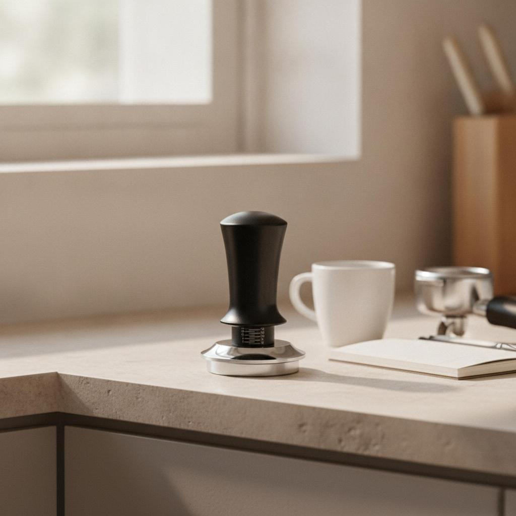Coffee Tamper with Stainless-Steel Base Premium Espresso Puck Compressor