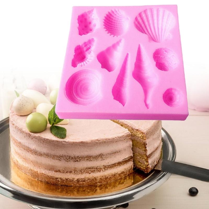 Marine Theme Conch Sea Shell Cake Decorating Silicone Mold Flexible Design For Baking Crafts Nontoxic Oven Freezers Safe
