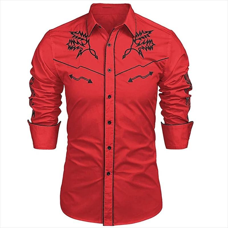 Camisa Occidental Tribal Étnica de Diseño de Lujo para Hombre Deporte Ocio Fiesta al Aire Libre 2023 Nueva