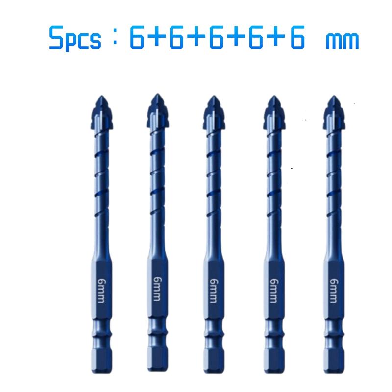 7/6/5/4PCS Four-edge Serrated Drill Bit Set For Drilling Holes In Glass Tiles Walls Concrete 3-12mm Sawtooth Drill Bit Set Tool
