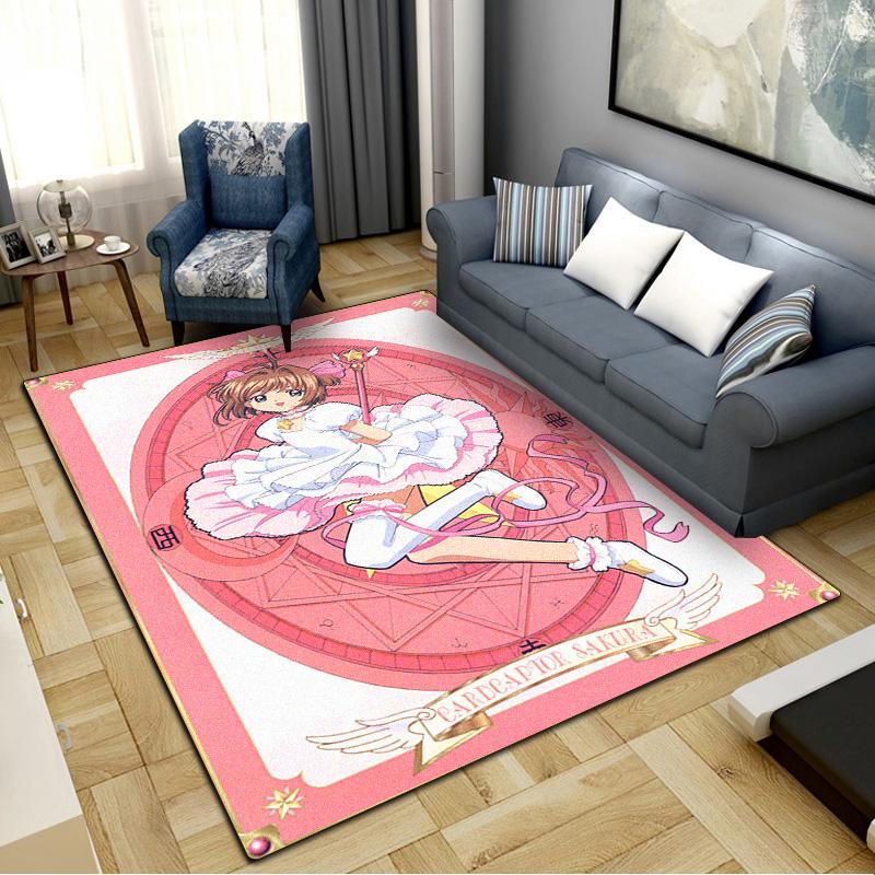 Anime Sakura Carpet Rug for Living Room Bedroom Home Sofa Decoration,Kids Play Non-slip Floor Mat