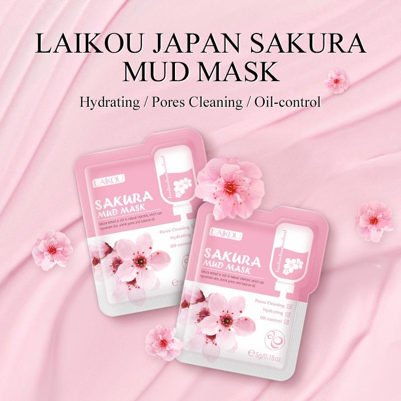 LAIKOU Sakura Mud Mask Cleansing Whitening Moisturizing Oil-Control Anti-Aging Clay Mask/Facial Skin Care