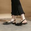 Cowhide Version~ 2025 Low-heeled Fashion Sandals Outer Wear 2025 New Summer Square Head Thick Heel Versatile Medium Heel Women's Shoes