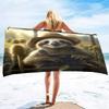3D Strandlaken, Schattige Luiaard Tropische Bloemen Zachte Badlakens Zeer Absorberend Sneldrogend Bad Washandjes voor Hotel Spa Douchebadjas