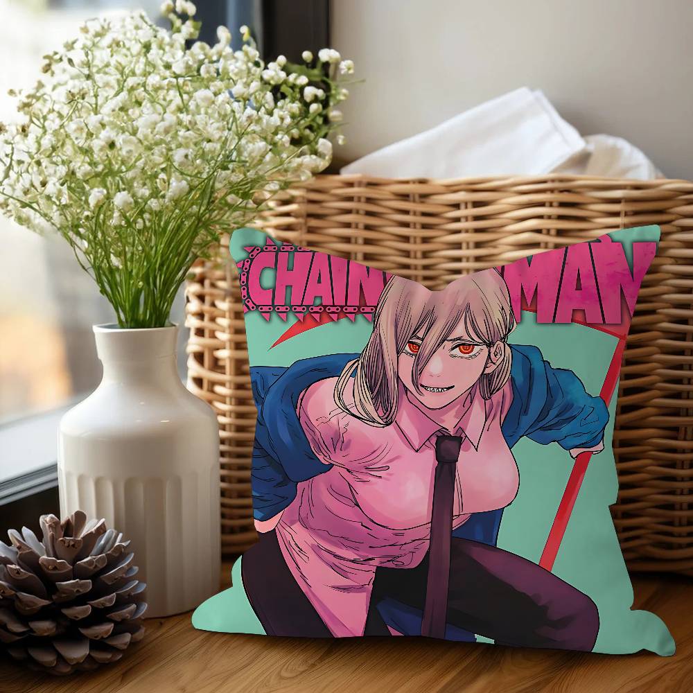 C-Chainsaw Man Anime Pillow Gift Home Office Decoration Pillow Bedroom Sofa Car Cushion CoverPillow Case