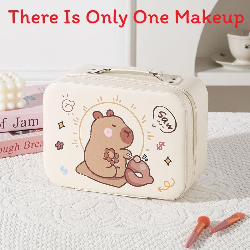 Cute Cartoon Makeup Bag With Large Capacity And Mirror For Daily Travel And Gift