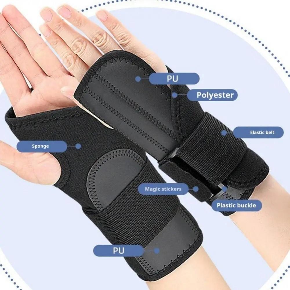 New Black Wrist Brace Adjustable Soft Wrist Support Aluminum Plate Compression Splint Stabilizer Secure Fastening