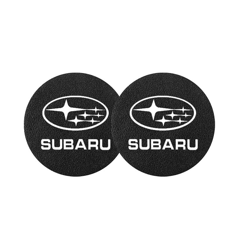2Pcs Car Coaster Water Cup Mat Non-Slip Pad For Subaru Forester Crosstrek Outback Impreza XV Tribeca Ascent Legacy Levorg Mpreza VV777
