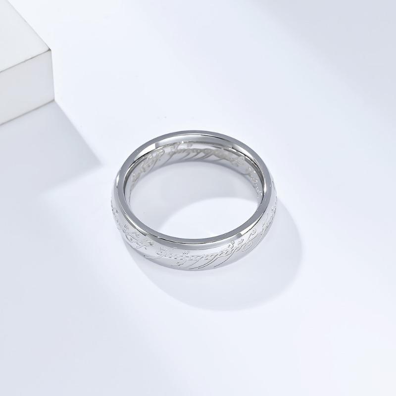 Women's Simple Fashion Titanium Steel Ring 2.8mm Thick Inside and Outside Rot Engraved Stainless Steel Men's Casual Jewellery