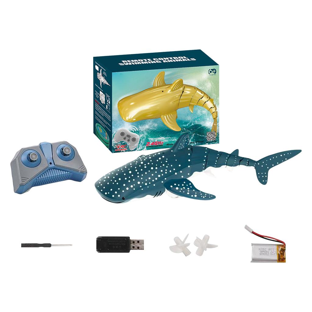 Remote Control Shark Pool Toy Realistic Swimming Shark Model with Rechargeable Battery USB Charger and Propellers for Water Play