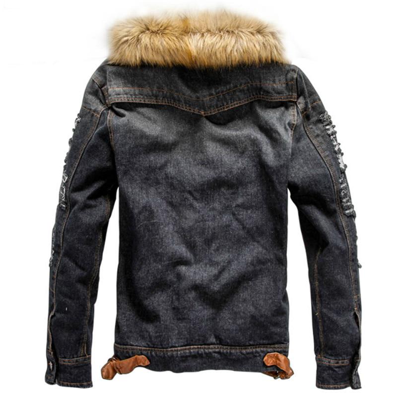 Winter Influx of Men Casual Denim Jacket Winter Thick Denim Jacket