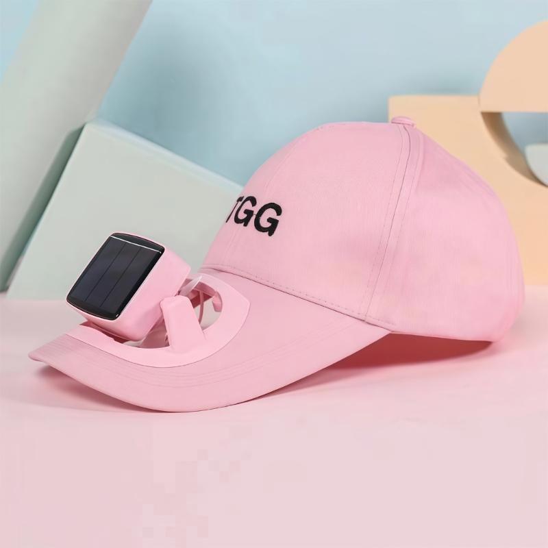 Adjustable Sun Hat Feature Solar Charging Build-in Cooling Fan Ideal For Beach Vacations And Camping Trip